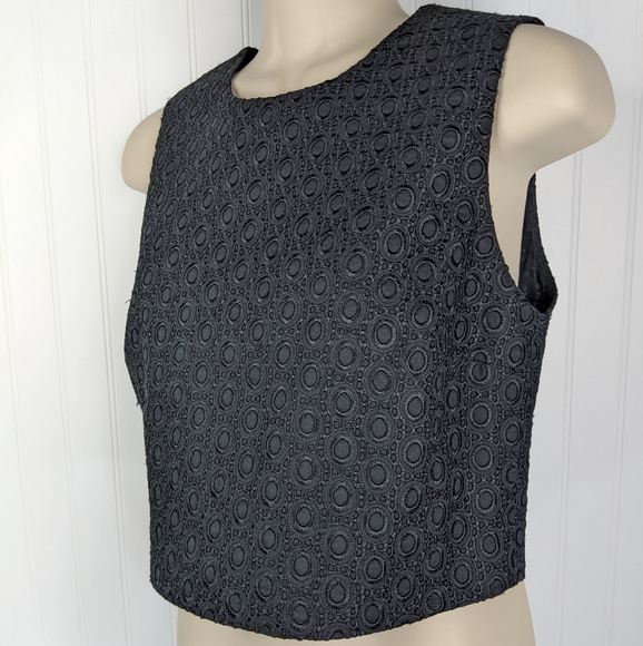 THEORY Yuranda Black Eyelet Tank Sz S - Picture 3 of 11